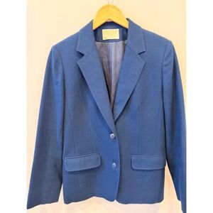 Vintage Pendleton Wool Blazer Womens Blue USA Made Medium 8 10 Jacket